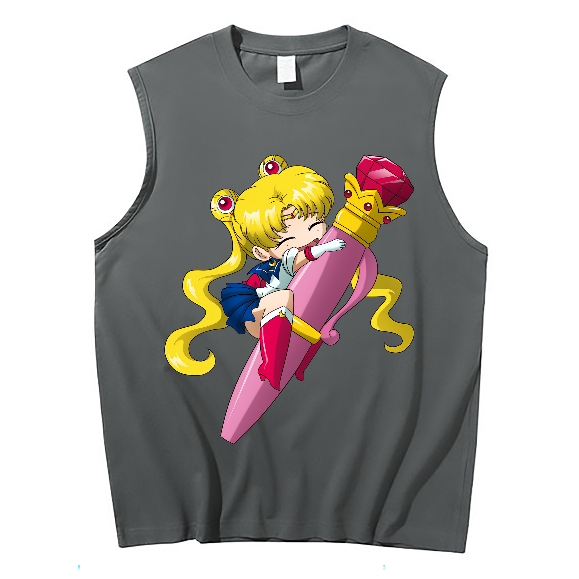 （画像用） 美少女戦士セーラームーン 月野 うさぎ つきの うさぎ Sailor Moon Tsukino Usagi コットン100％タンクトップ（フロントプリント）